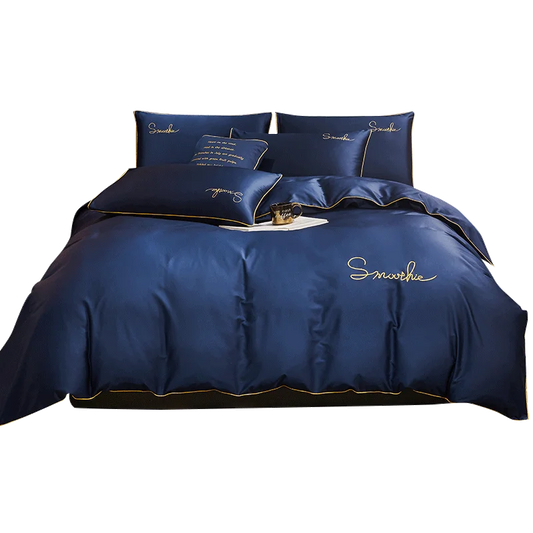 JMT-433482 Cotton Grey Bed Sheet Set with Duvet Cover – 4 Piece Quilt Set