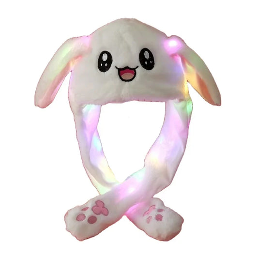 JMT-837962 Plush Rabbit Hat with Moving Ears and Colourful LED Lights