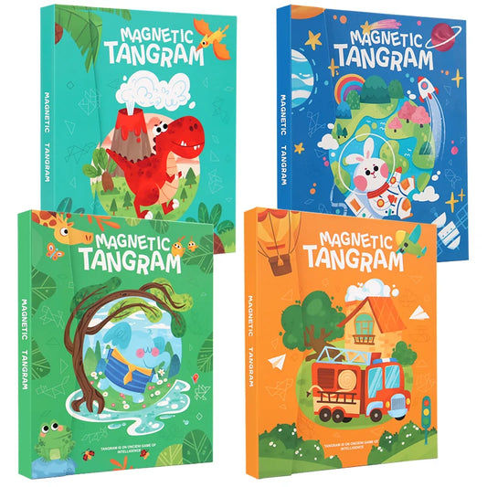 JMT-760906 Montessori Geometry Tangram Paper Puzzle Book for Kids - Educational DIY Learning Toy