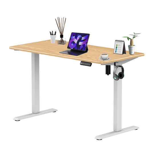 JMT-353546 Electric Height Adjustable Sit and Stand Desk with White Frame