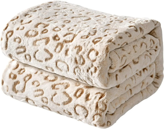 JMT-188298 Plush Flannel Fleece Check Print Throw Blanket - Soft, Warm, Lightweight for Sofa, Couch, and Bed