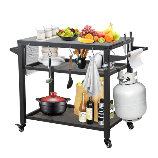 JMT-760202 Adjustable Outdoor Grill Cart with Compact and Durable Design for Easy Transport