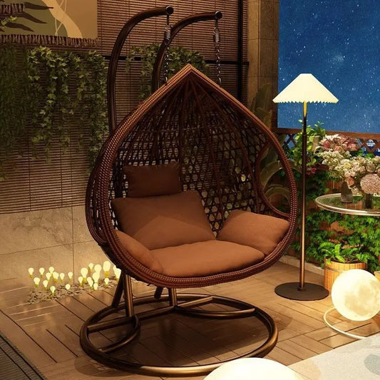 JMT-990794 Outdoor Rattan Swing Pod Double Seater Chair for Garden or Patio