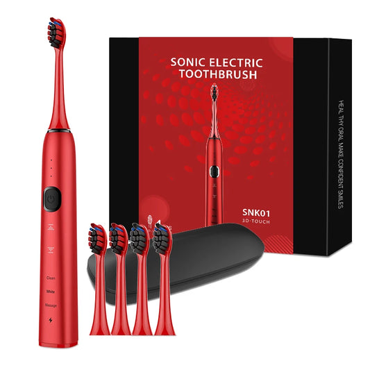 JMT-732298 Custom Shaped Type C Sonic Self-Cleaning Extra Soft Electric Toothbrush with Replacement Heads