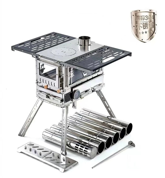 JMT-382794 Compact Stainless Steel Multi-Function Camping Oven for Wood and Pellet Cooking