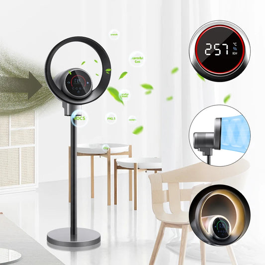 JMT-690698 Tuya Smart Bladeless Fan with H13 HEPA Air Purifier and Sterilisation 기능