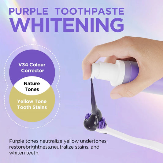JMT-666762 V34 Purple Teeth Whitening Essence with Mint Flavor for Professional Results