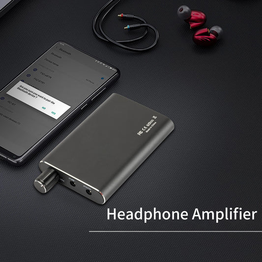 JMT-268170 Dual-Output Portable 3.5mm Stereo Audio Headphone Amplifier with Switch Power