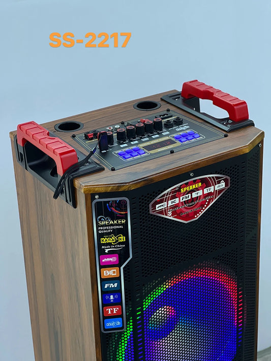 JMT-363658 Dual 12 Inch Push Portable Speakers Home Theatre Hi-Fi Karaoke System with Microphone