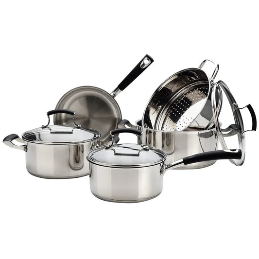 JMT-771978 Non-Stick Stainless Steel Cookware Set - Saucepan and Frying Pan for Kitchen Use