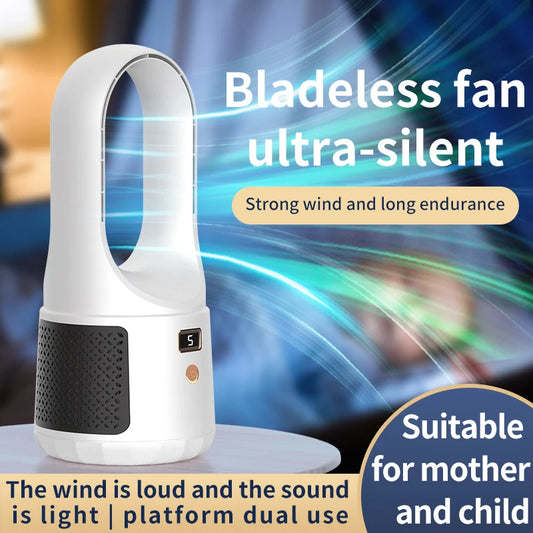 JMT-871498 Portable Bladeless Desk Fan – Rechargeable Personal Cooling Device for Home and Office Use