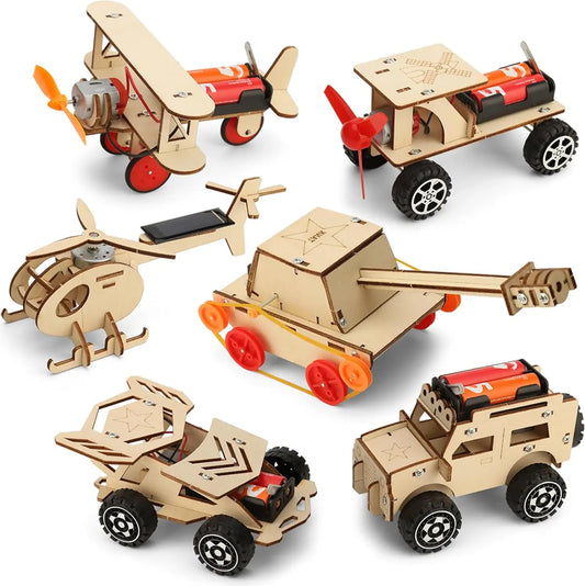 JMT-576970 Wooden STEM Assembly Car Model Kit - Educational DIY Science Toy for Kids