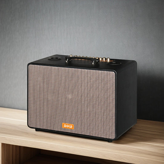 JMT-477770 Portable Wireless Speaker with Built-in Microphone, LED Lighting, and Bluetooth Connectivity for Outdoor Use