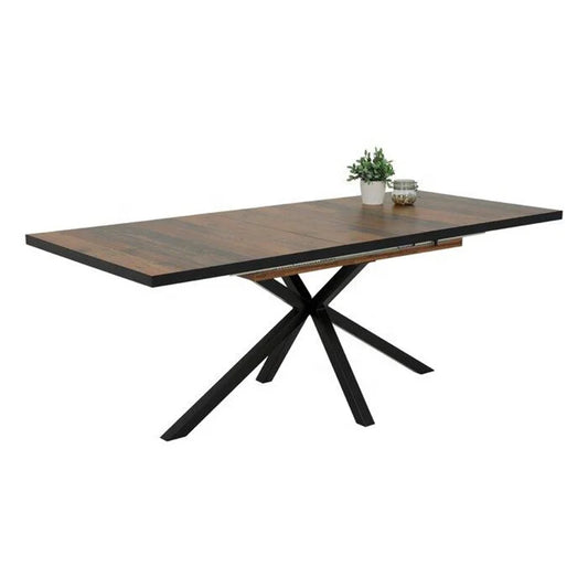JMT-285706 Extendable Brown Wooden Dining Table for Versatile Home Dining Solutions