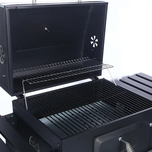 JMT-482250 Large Outdoor Charcoal Barbecue Grill with Carbon Steel Patio Rack