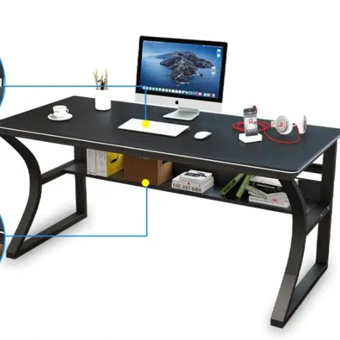 JMT-710538 Modern Computer Desk for Office and Home Use, Available in Warm White and Black Walnut, Multiple Sizes