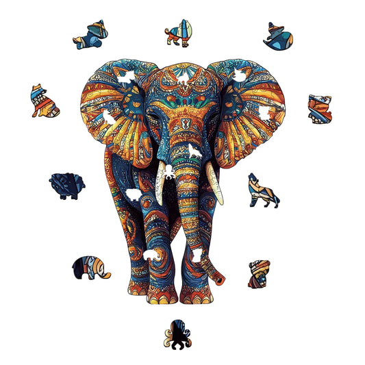 JMT-030282 DIY Unique Shape Wooden Animal A4 Jigsaw Puzzle for Adults with Wooden Pieces