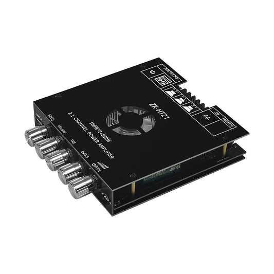 JMT-890762 2.1 Channel Bluetooth Digital Power Amplifier Module for Heavy Bass Subwoofers, Model ZK-HT21, TDA7498E Chipset