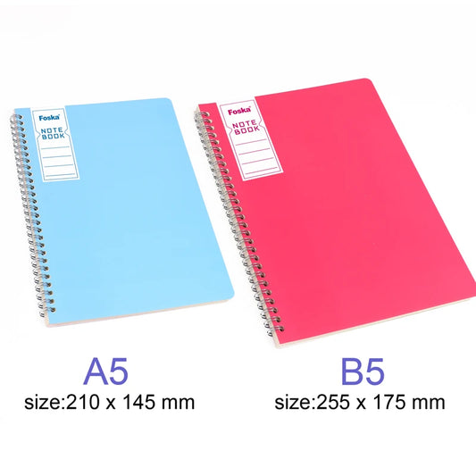 JMT-517706 Foska A5 B5 Spiral Notebook with 60 Sheets - Colourful Loose-leaf Daily Planner for Students and Office Use