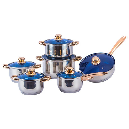 JMT-755018 12-Piece Non-Stick Aluminium Cookware Set with Stainless Steel Utensils