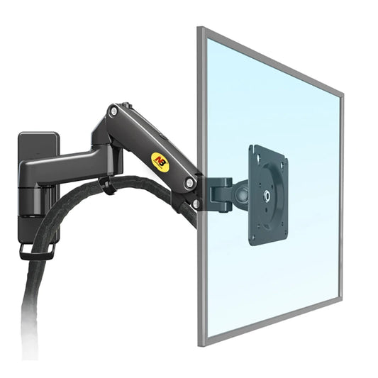 JMT-323530 360 Degree Adjustable Gas Spring Monitor Holder Arm for 24"-35" Screens, Wall Mount, Aluminium Alloy Construction