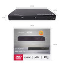 JMT-290250 Compact 10.1-Inch 1080P Mini DVD Player with Remote, AM/FM Radio, and Versatile Compatibility for Home Use