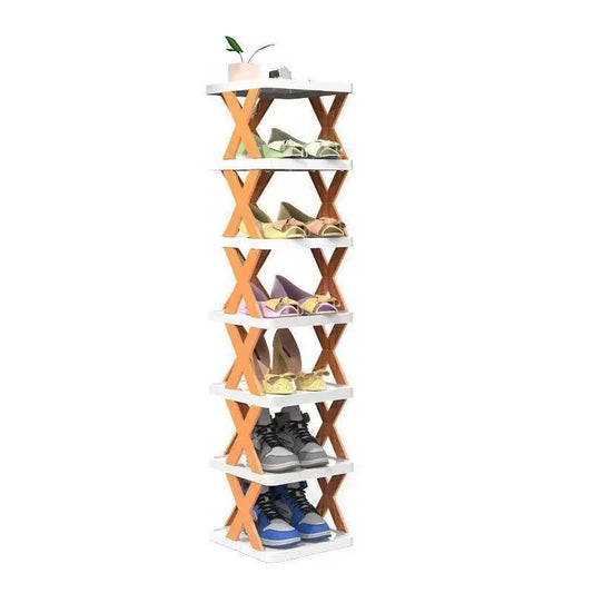 JMT-413834 8-Layer Space-Saving Plastic Slipper Rack – Multi-Functional Home Shoe Storage Cabinet