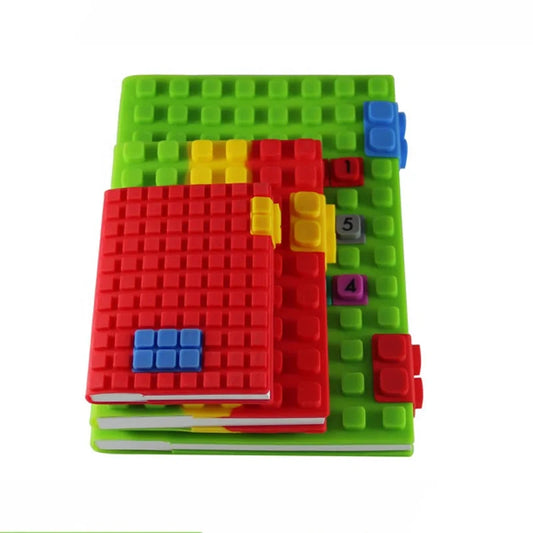 JMT-550474 Custom A6 Silicone Diary Notebook with Colourful Block Design and 100 Sheets