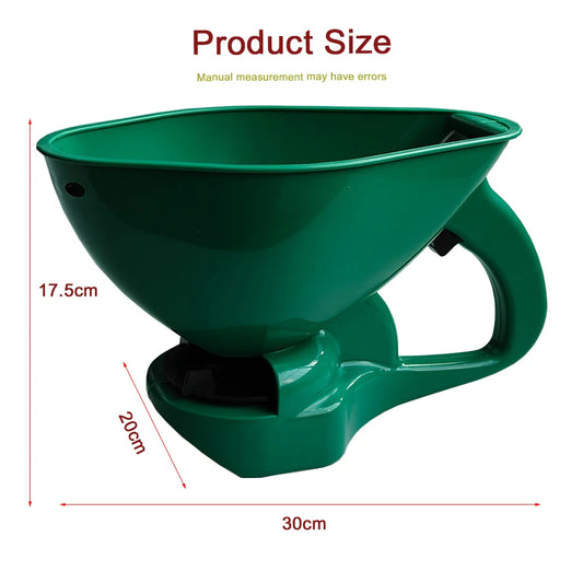 JMT-360394 Handheld 1.5L Seed and Fertilizer Spreader for Efficient Lawn and Garden Care