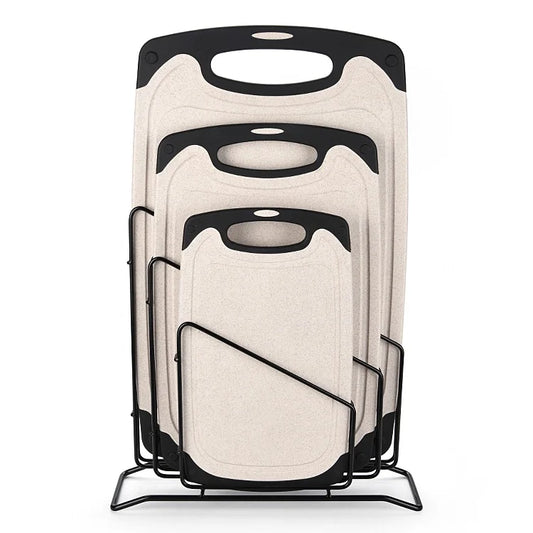JMT-690634 Wheat Straw Fibre Cutting Board Set - Flexible, BPA Free, Anti-Slip, 3 Pieces