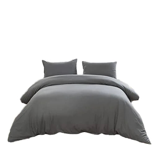 JMT-598474 Modern Solid Colour Microfibre Duvet Cover Bedding Set - Available in All Sizes