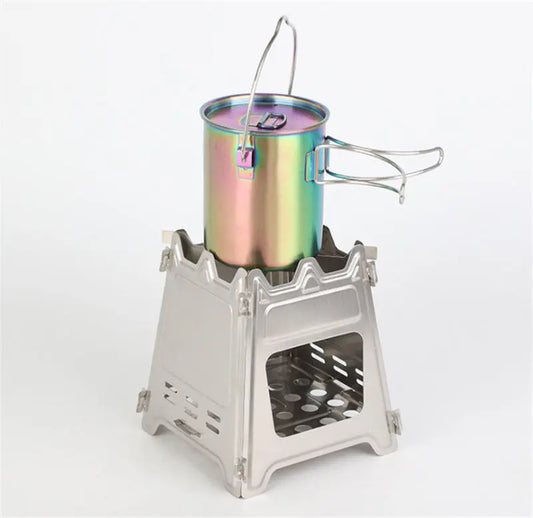 JMT-251722 Portable Stainless Steel Camping Stove - Compact Picnic Barbecue for Outdoor Cooking