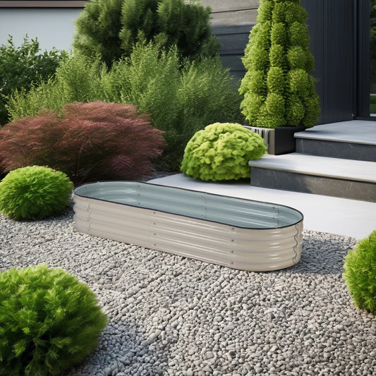 JMT-730890 Metal Raised Garden Bed Planters Kit in Various Sizes with Durable Liner for Home Nursery Gardening