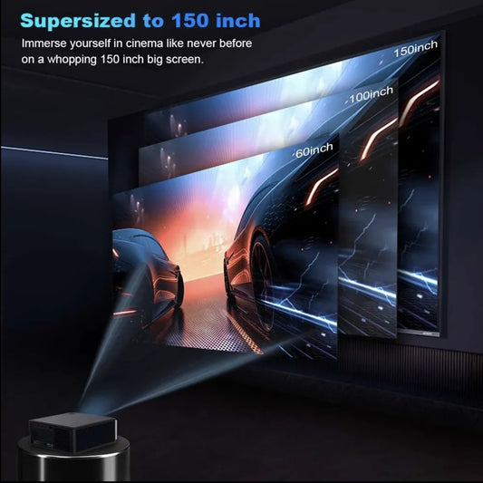 JMT-803658 1080P 3D Home Cinema Projector with Auto Focus, Auto Keystone, and Wi-Fi Connectivity