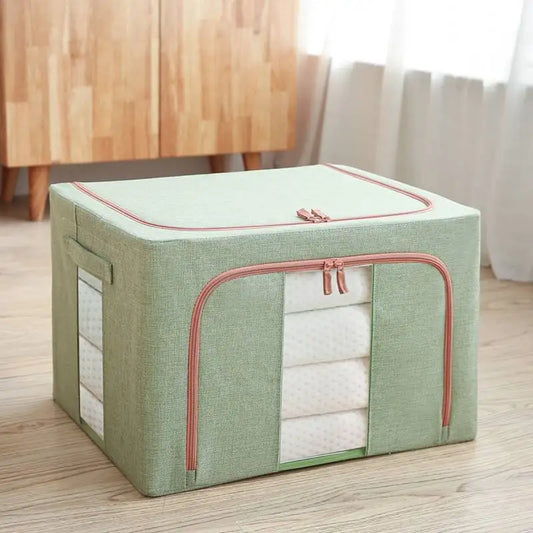 JMT-742666 Waterproof Oxford Steel Storage Box for Seasonal Clothing and Toy Storage