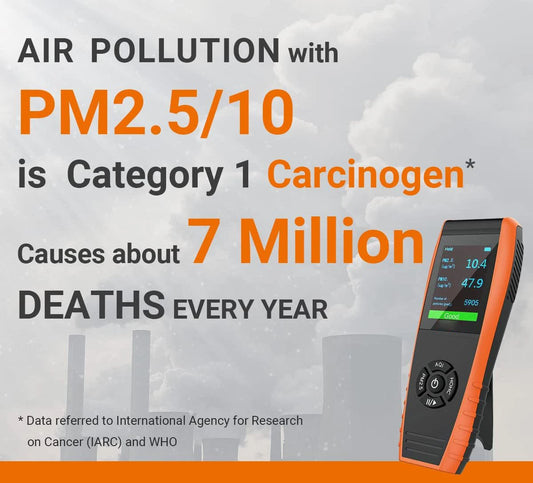 JMT-398922 Advanced Indoor/Outdoor Air Quality Monitor PM2.5 PM10 HCHO Temperature Humidity TVOC AQI with Data Export