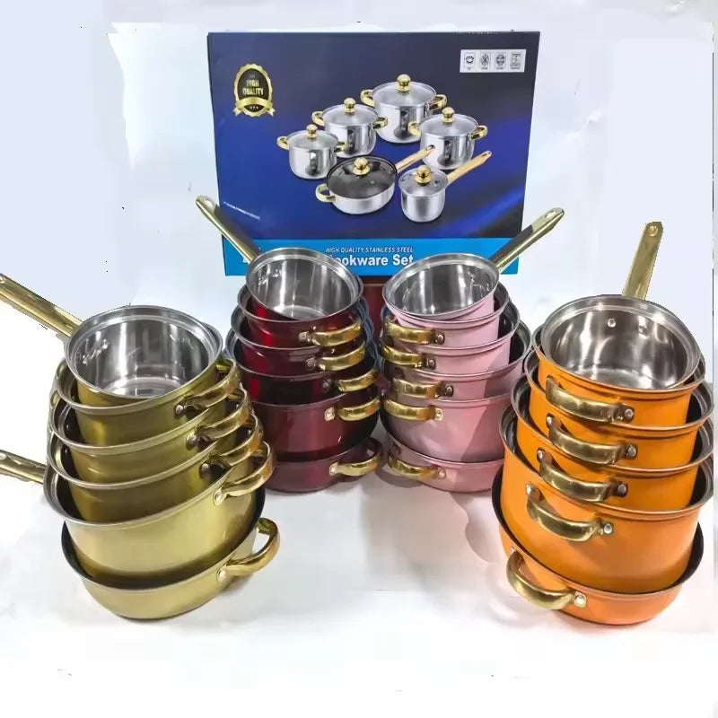 JMT-853322 12-Piece Stainless Steel Non-Stick Cookware Set with Gift Box
