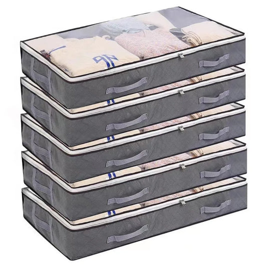 JMT-479370 Foldable Underbed Storage Bags with Durable Handles and Viewing Windows for Home Organisation