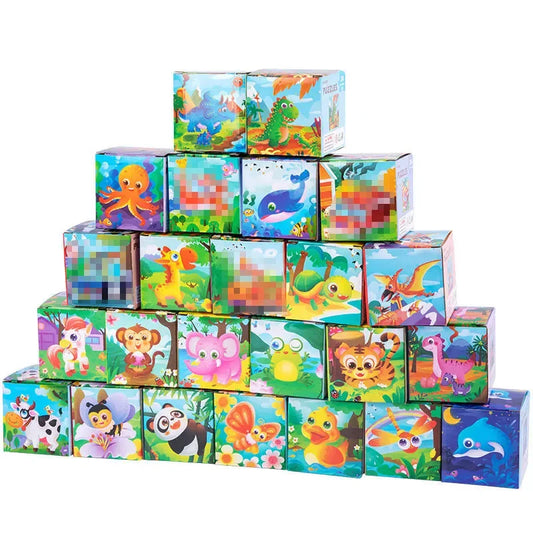 JMT-377226 24-Piece Wooden Jigsaw Puzzle for Early Childhood Education – Classic Montessori Toy for Babies, Kids, Boys and Girls