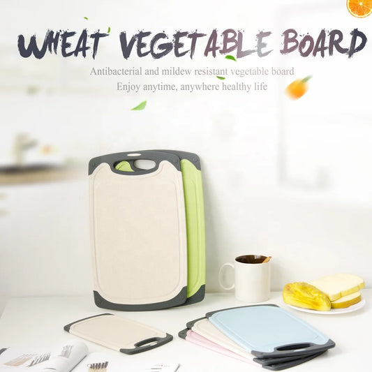 JMT-690634 Wheat Straw Fibre Cutting Board Set - Flexible, BPA Free, Anti-Slip, 3 Pieces