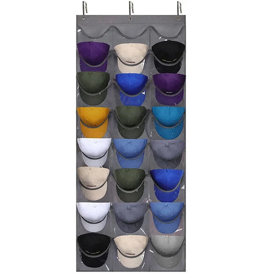 JMT-839818 Over-the-Door Hat Organizer with 24 Slots for Baseball Cap Storage