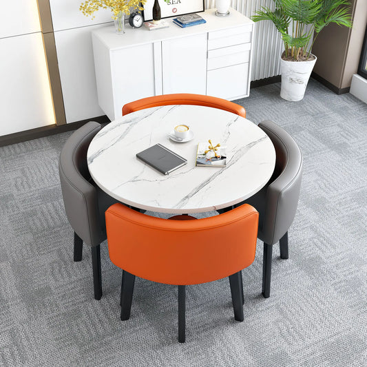 JMT-351242 Modern 4-Seater Dining Table Set with Durable Chairs for Home Furniture