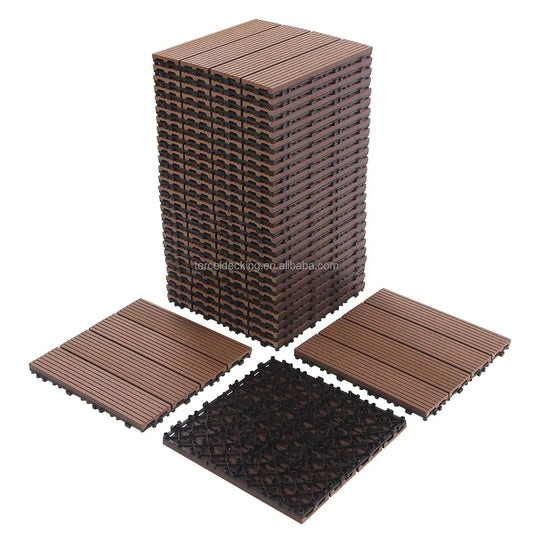 JMT-437130 Modern UV-Resistant WPC Composite Decking Interlocking Tiles for Outdoor Spaces