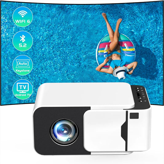 JMT-805962 Compact 4K LED Mini Projector with Android 13 for Home Theatre and Movie Experience