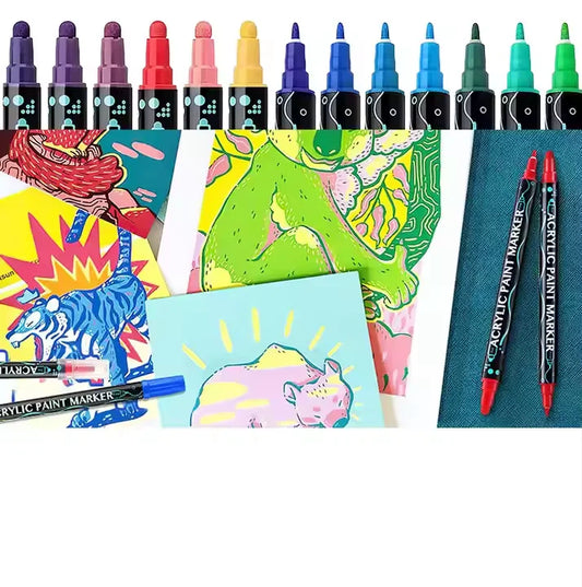 JMT-719754 28-Colour 0.7mm Water-Based Permanent Acrylic Paint Marker Set