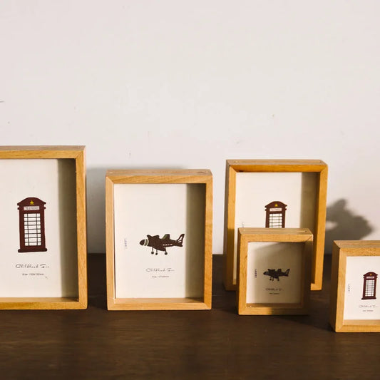 JMT-160970 Modern Solid Wood Photo Frames and Playful Shadow Box Wall Art