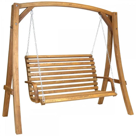 JMT-368202 Adjustable Eco-Friendly Wooden Patio Swing with Ropes