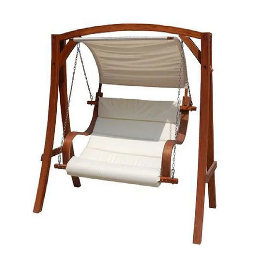 JMT-368202 Adjustable Eco-Friendly Wooden Patio Swing with Ropes