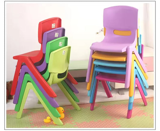 JMT-498122 Colorful Stackable Plastic Chairs for Children - Indoor Dining and Playroom Seating