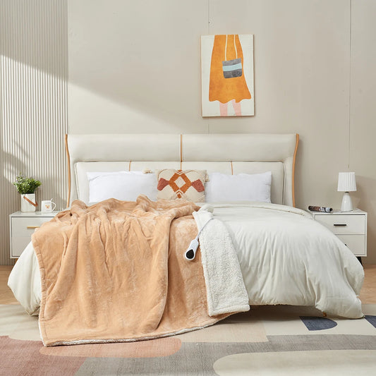 JMT-925002 Luxury Electric Heated Throw Blanket with Overheat Protection for Winter Comfort